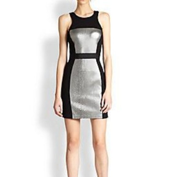 ANTHROPOLOGIE BAILEY 44 Python Embossed Bodycon Dress Womens Size L Slee… - Picture 10 of 10